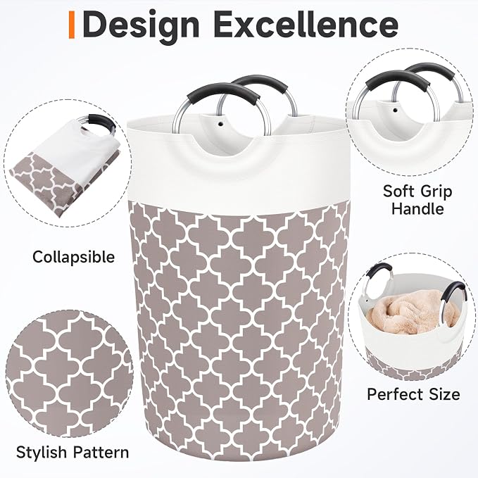 Large Laundry Basket Laundry Hamper Bag Washing Bin Clothes Bag Collapsible Tall - Image 3