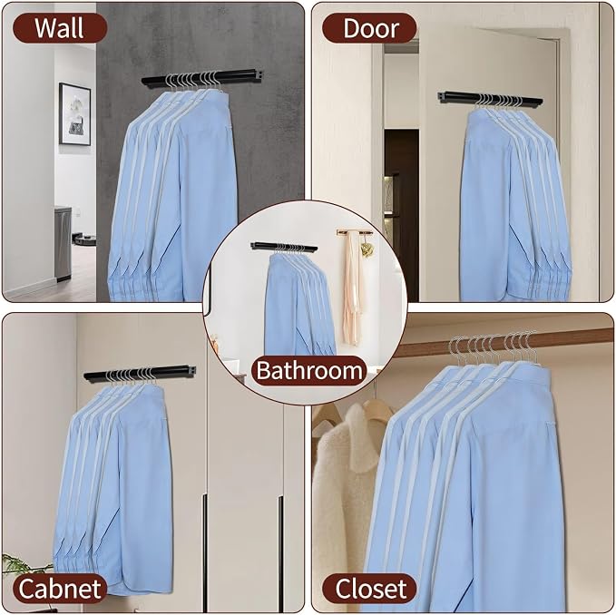4 Pack Space Saving Hangers for Clothes, Foldable Metal Hangers, Collapsible - Image 7