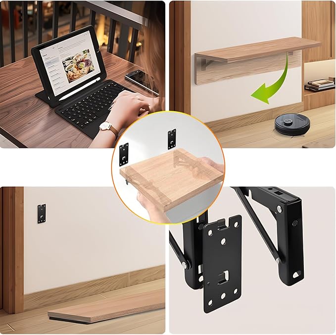 Folding Shelf Brackets，Detachable Folding Bracket，2 Pack Heavy Duty Wall - Image 5