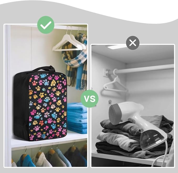 Colorful Paw Travel Steamer Storage Bag Zippered Carrying Case - Image 4