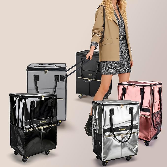 Reusable Grocery Bag on 5 Wheels, Foldable Rolling Tote Bag - Image 9