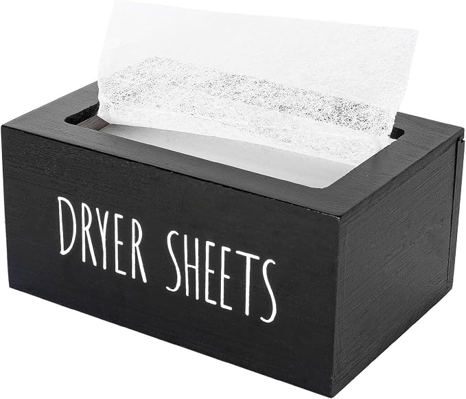 zoocatia Laundry Room Decor Dryer Sheet Container Wood Detergent Dispenser by zoocatia
