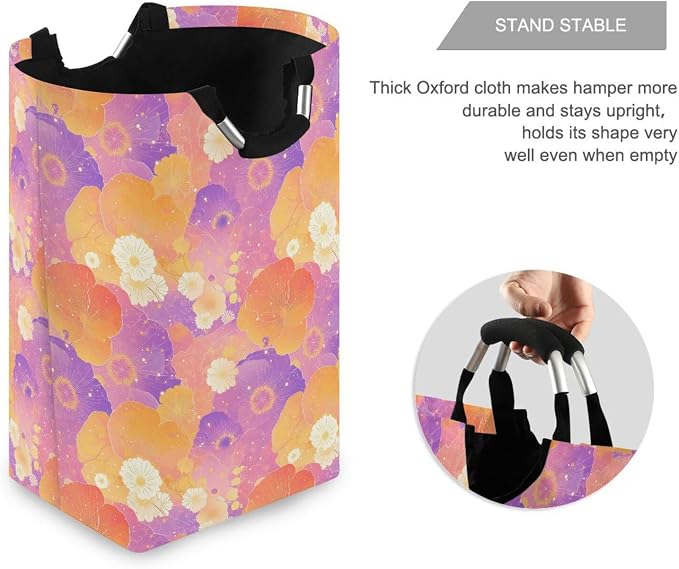 Japanese Style Flower laundry baskets, Foldable and waterproof baby clothes - Image 3