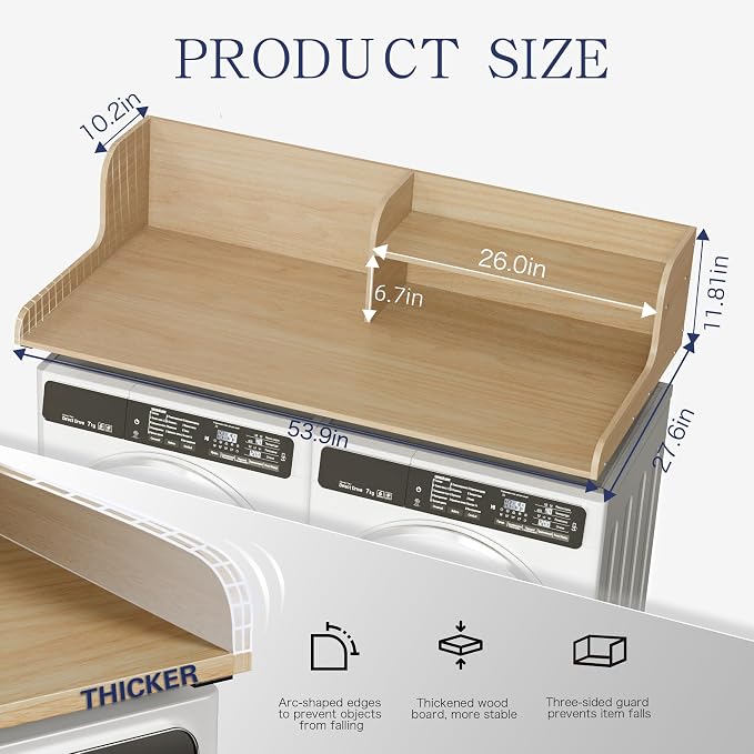 DTK Washer Dryer Wood Countertop - Image 3