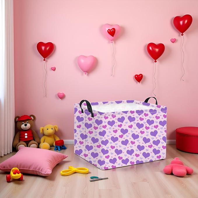 Rectangular Valentines Basket for Women Girls Storage Bin Organizer Box Shelf - Image 6