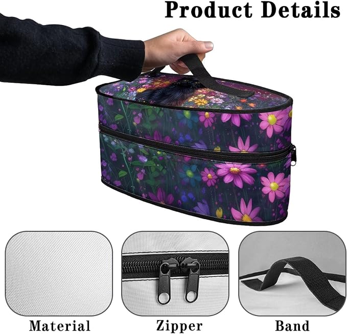 Black Cat Steam Iron Case for Women Portable Travel Steamer Carrier Bag - Image 5