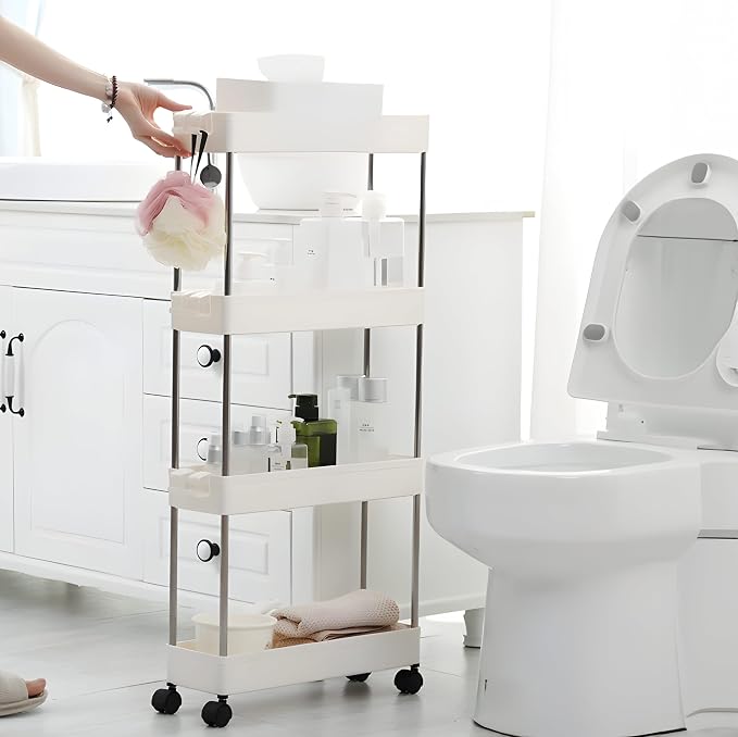 Slim Rolling Storage Cart w/ 4 Tiers - Image 9
