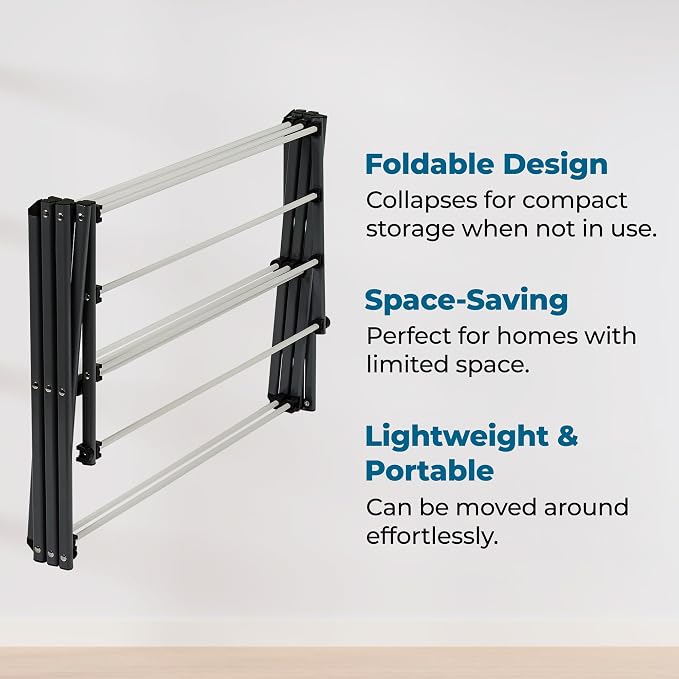Honey-Can-Do Collapsible Clothes Drying Rack – Durable, Space-Saving Laundry & - Image 5