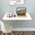 LUNEZY White Wall Mounted Desk Folding Wall Table Computer Workstation Foldable by Unknown