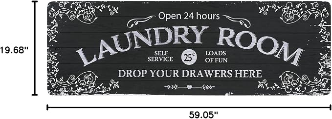 Lahome Remi Farmhouse Laundry Room Rug Runner 20"x59" Laundry Rugs and Mats - Image 2