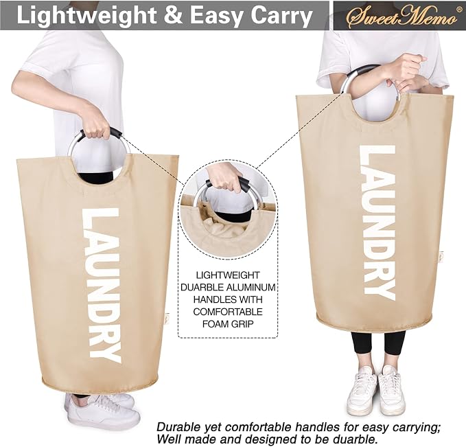 115L Large Laundry Basket with Handles, Collapsible Laundry Hamper Bag - Image 6