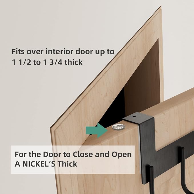 Over The Door Hooks Coat Rack, Over The Door Towel Hanger Drying Rack, Heavy - Image 3