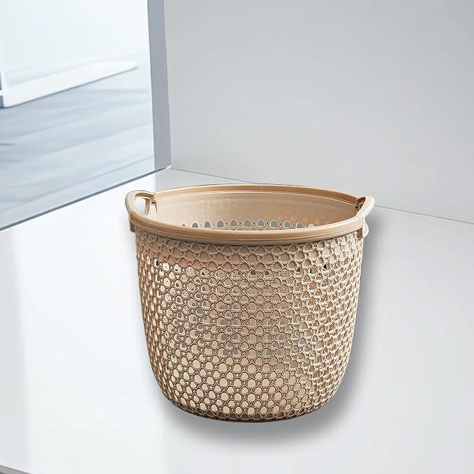 Flexible Laundry Basket with Handles, Portable Round Bin, Plastic Laundry - Image 5