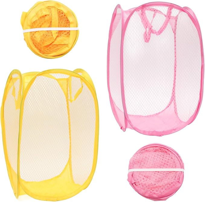2Pcs Popup Mesh Laundry Baskets, Collapsible and Portable Laundry Hamper by Unknown