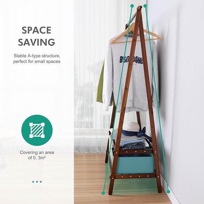 Bamboo Clothing Rack Foldable Clothes Hanging Stand - Image 7