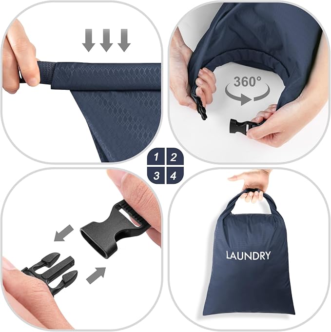 2 Pack Travel Laundry Bag, Nylon Washing Bags - Image 4