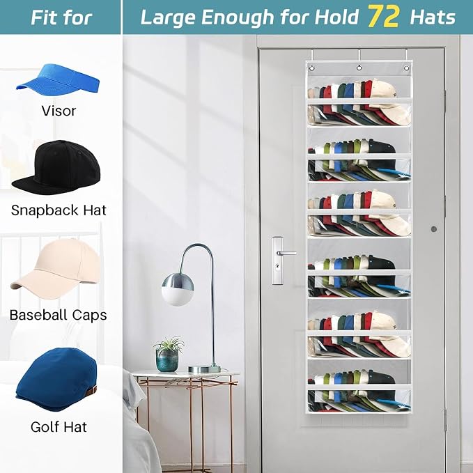AOODA Clear Over the Door Hat Racks - Image 4