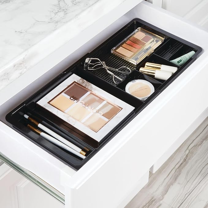 mDesign Expandable Plastic Drawer Organizer and Storage Container - Image 3
