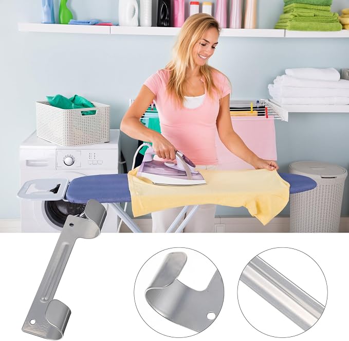 Happyyami Wall Mount Storage Hanger Double Hook Ironing Board Holder Metal - Image 4