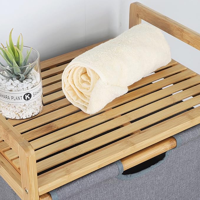 3-Tier Bamboo Drawers Unit, 3-Tier Storage Shelf - Image 9