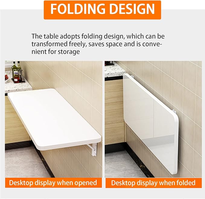 Wall Mounted Folding Table, Fold Down Floating Desk - Image 3