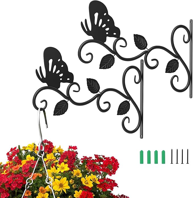 2Pack Hanging Plants Bracket Outdoor, 12 Inch Plant Hooks by JINSUOZHI