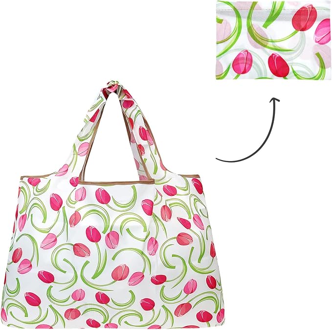 allydrew Large Foldable Tote Nylon Reusable Grocery Bags - Image 5