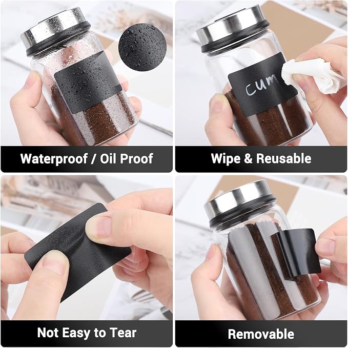 Segarty Chalkboard Labels, Waterproof Revmovable Black Stickers - Image 4
