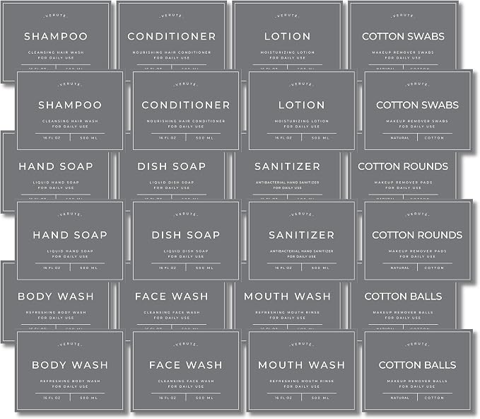 Waterproof Labels for Amber Glass Soap Dispenser and Plastic Bottles - Image 5