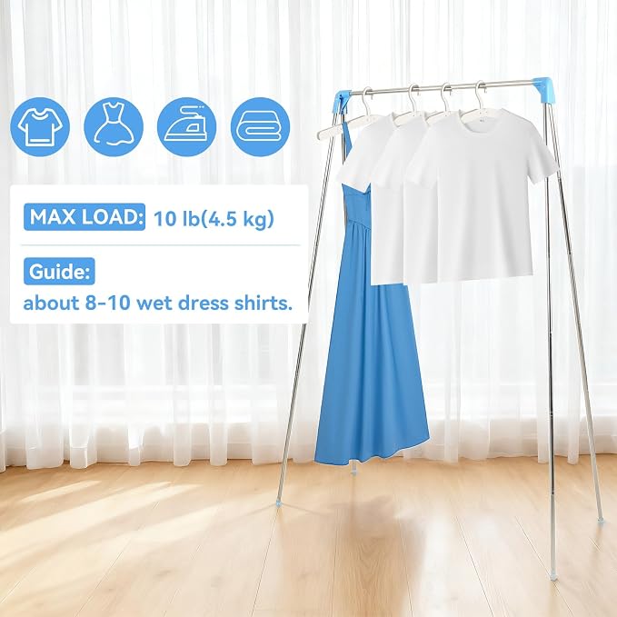 Twist-to-Lock Portable Clothes Drying Rack, Foldable Garment Rack - Image 5