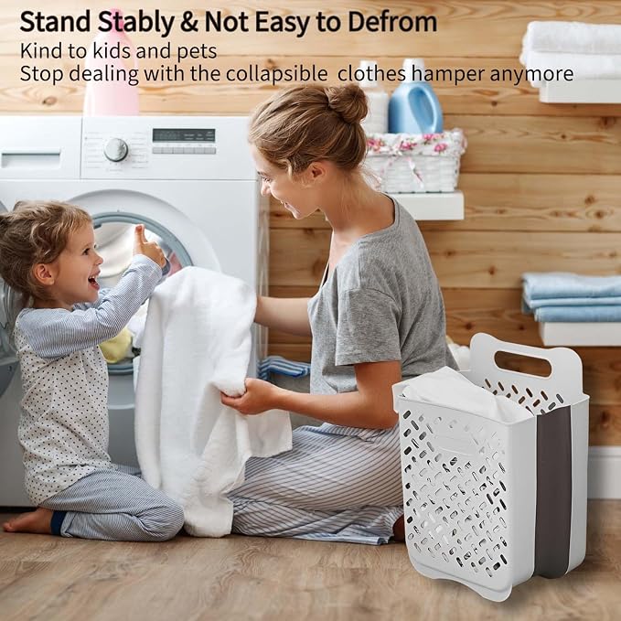 Plastic Foldable Laundry Basket - Image 2