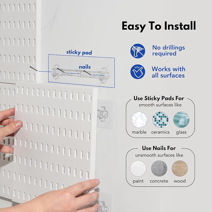 Keepo Peg Board Wall Organizer – Plastic Pegboard Panels, Modular Peg Board - Image 8