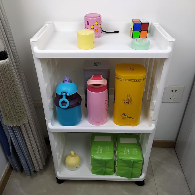 3 Tier Rolling Storage Cart for Bathroom Toilet Side Storage Shelf - Image 8