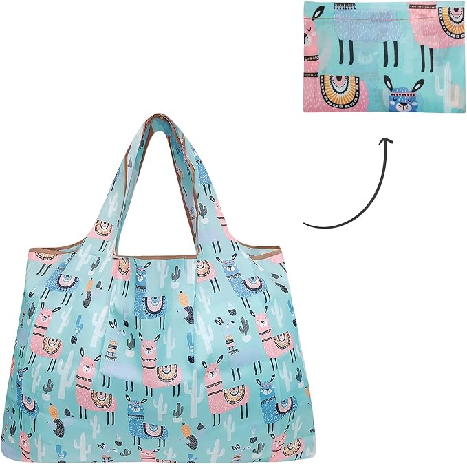 allydrew Large Foldable Tote Nylon Reusable Grocery Bag - Image 5