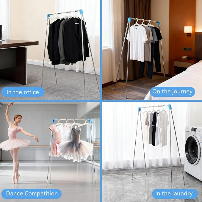 Twist-to-Lock Portable Clothes Drying Rack, Foldable Garment Rack - Image 7
