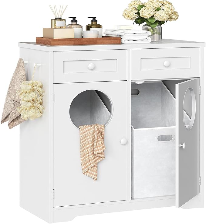 HOOBRO Double Laundry Hamper Cabinet, Hidden Laundry Cabinet by HOOBRO