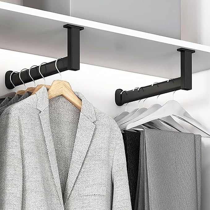 Closet Rod Adjustable Height Clothes Hanging Bar - Image 7