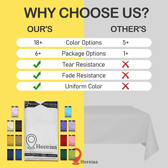 Plastic White Tablecloths 3 Pack Disposable Table Covers 54" x 108" Off White - Image 3