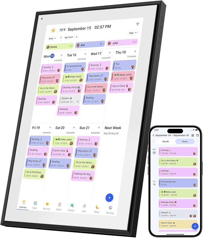 21.5 Inch Digital Calendar Wall Touchscreen, Smart Chore Chart+Monthly and by BQQJDD