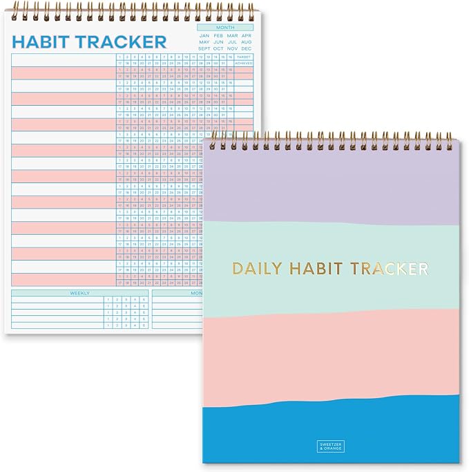 S&O Striped Habit Tracker Calendar by SweetzerOrange