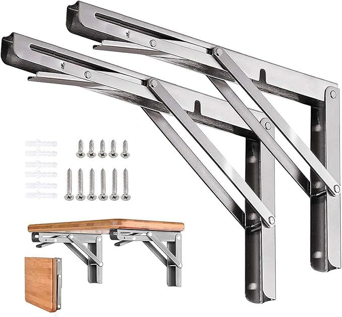 Folding Shelf Brackets 14 inch 2 Pcs Max. Load 330lb by AUTOHJ