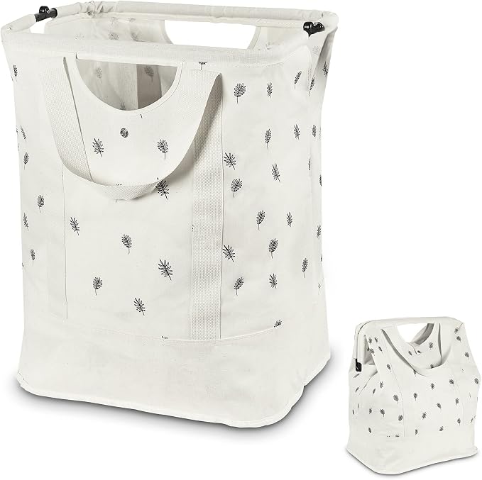 JOMOLA Collapsible Laundry Hamper 70L Large Foldable Laundry Basket Canvas by JOMOLA