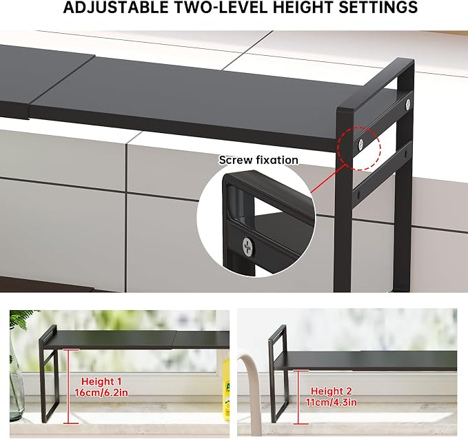 Stackable 2 Pack Expandable Narrow Tall Storage Shelf - Image 5