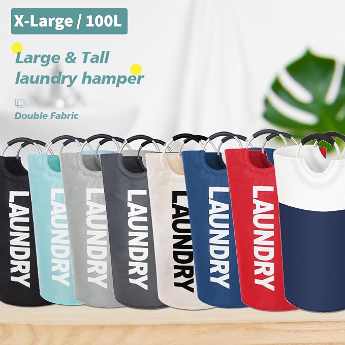 Twira 100L Large Laundry Basket, Laundry Hamper Stands Up Well, Laundry Bag - Image 7