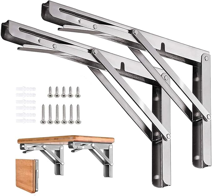 Folding Shelf Brackets 12 inch 4 Pcs Max. Load 220lb - Image 2