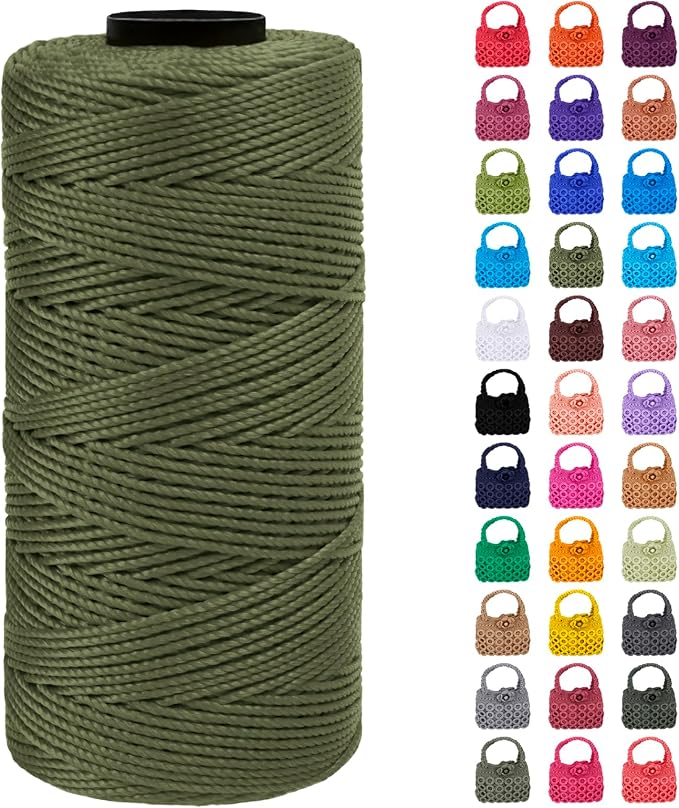 Braided Macrame Cord 1.5mm x 218yards Polypropylene Rope Polyester Rope Yarn by LEREATI