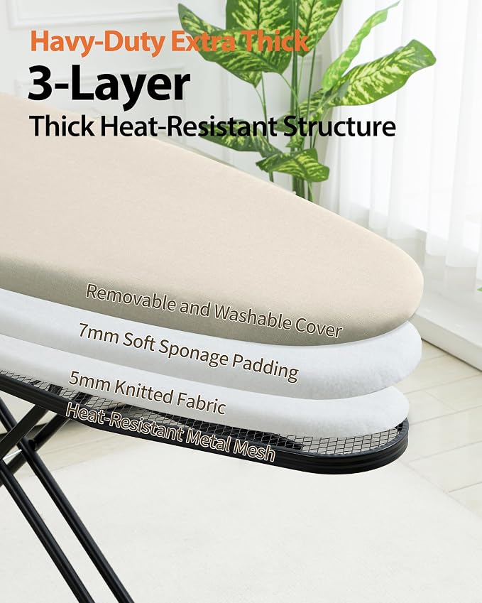 Full Size Ironing Board, Extra wide Foldable Iron Board, Heavy Duty Iron Rest - Image 2