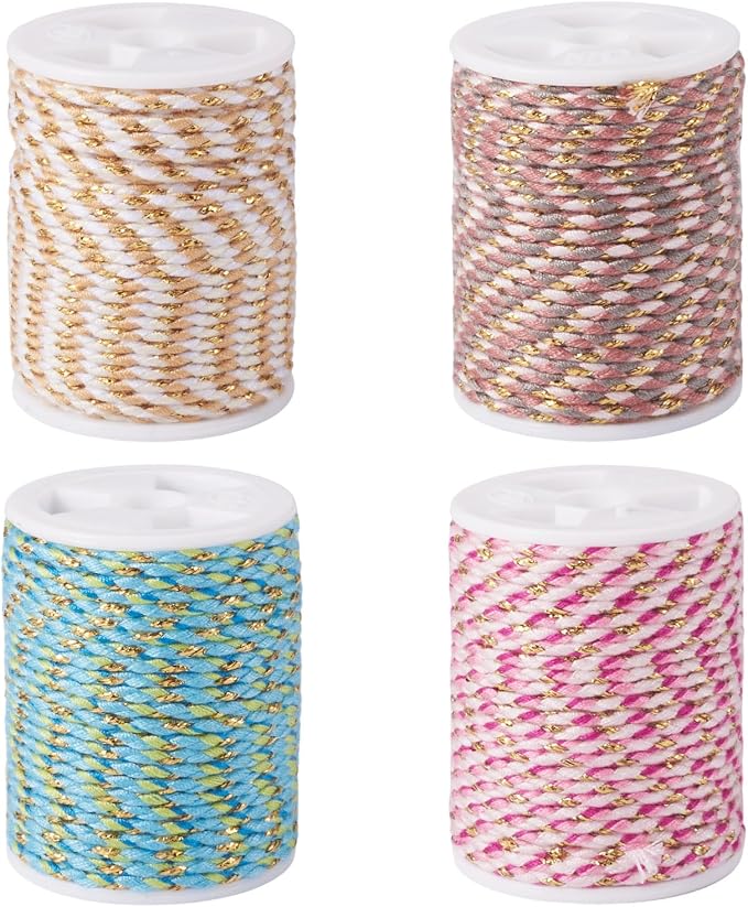 51.6 Feet Handmade Twine Braided Cord 1.5mm Ethnic Macrame Polycotton Rope by Sparkeads