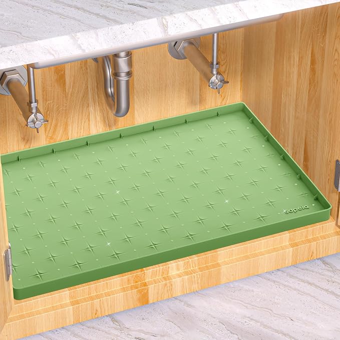 Sdpeia Under Sink Mat 22"×19" Waterproof Silicone Cabinet Liner & Sink Protector by Sdpeia