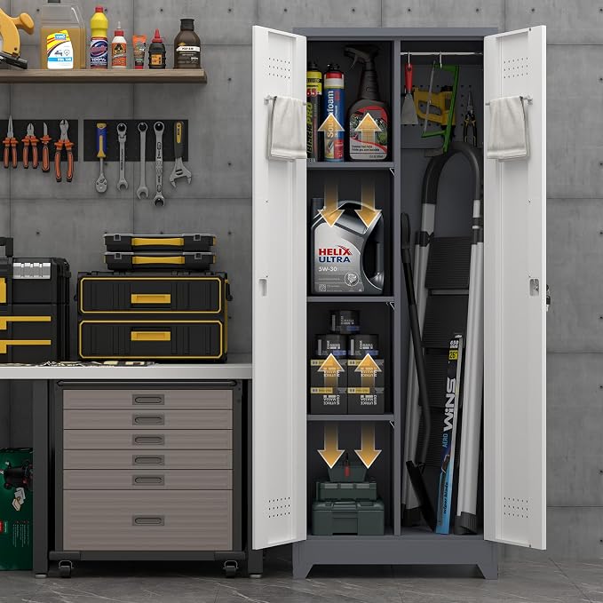 Metal Storage Cabinet with Lock, Locking Metal Cabinet Heavy Duty - Image 4